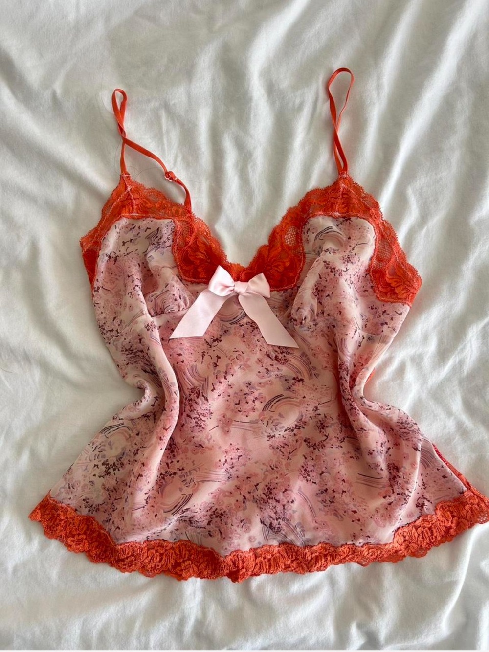La Senza pink and orange floral lingerie top